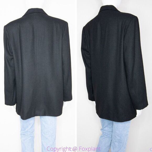 Vintage Dumas women's 100% Wool USA‎ made black blazer jacket, size 14 - Picture 6 of 16